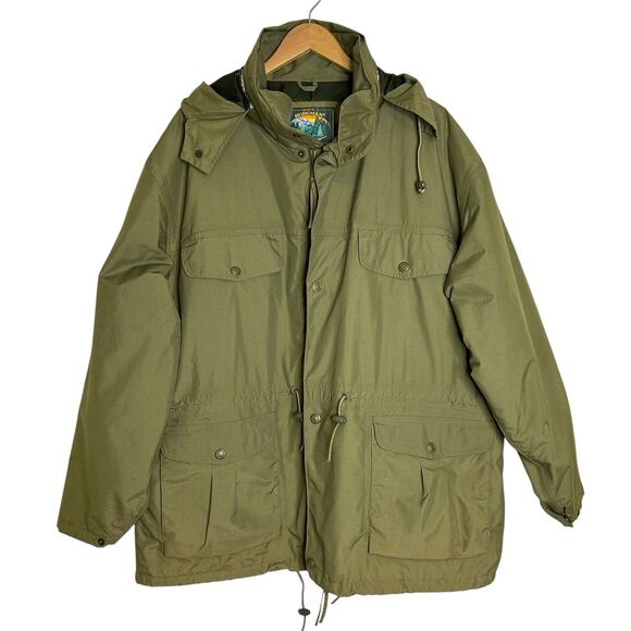 Hodgman 2-Pc Hunting Coat Waterproof XL Green Hooded with Zip Out Fleece Jacket - Picture 4 of 14